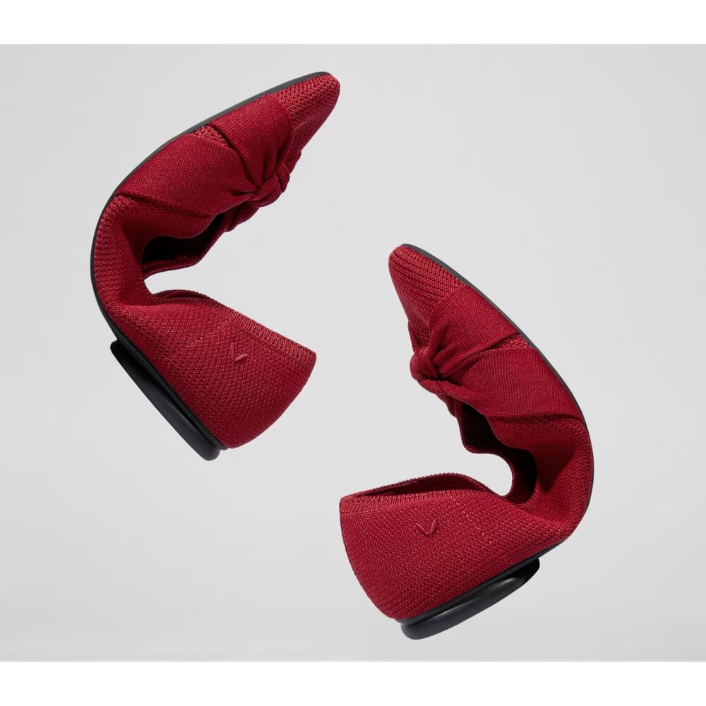 Vivaia Ruby Red Bibi Almond-Toe Knotted Flats Adorable Knot Style Size 38/7-7.5 - Picture 12 of 13